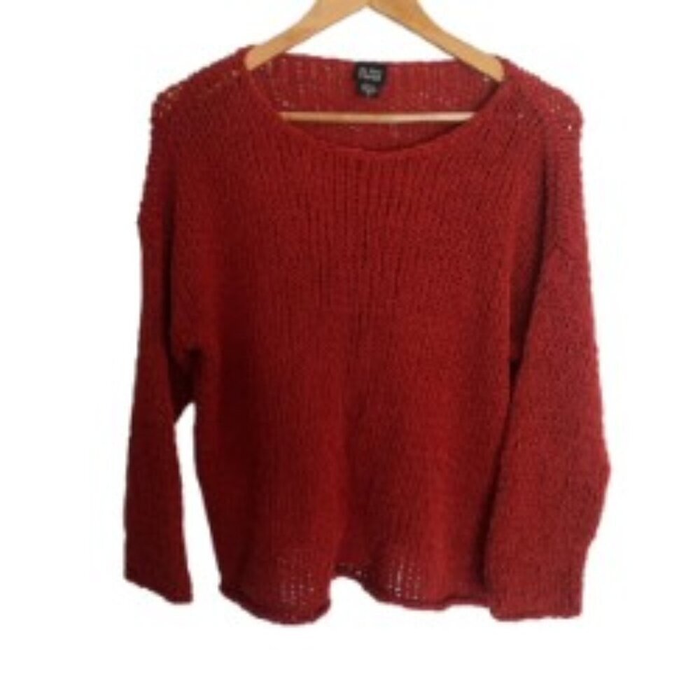 Eileen Fisher Wool Blend Loose Knit Sweater Large